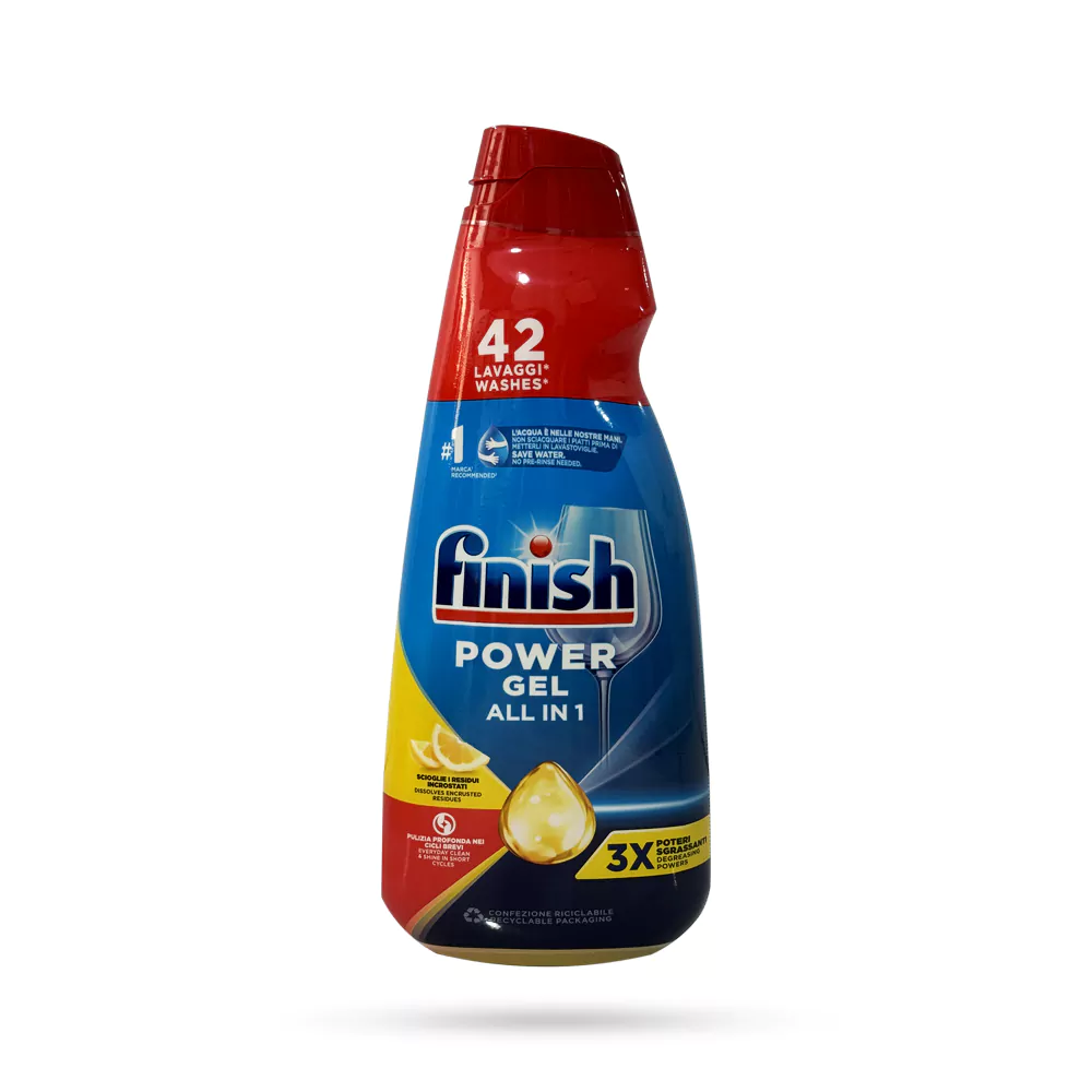 ژل ماشین ظرفشویی فینیش Finish لیمویی مدل All in 1 اروپایی حجم 940 میل