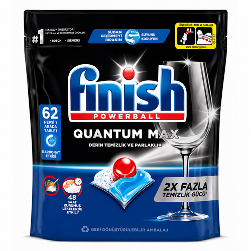 قرص ماشین ظرفشویی فینیش کوانتوم مکس Finish Quantum Max بسته 62 عددی