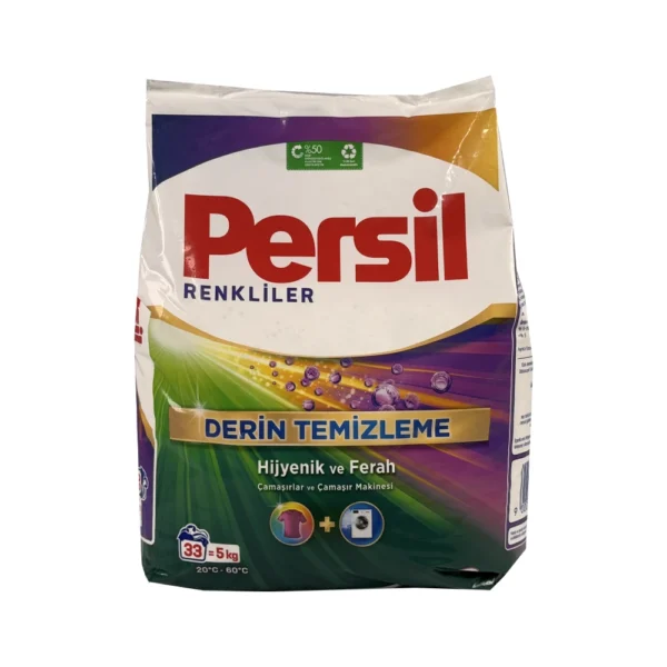پودر ماشین لباسشویی 5 کیلویی پرسیل ترک persil مخصوص لباس های رنگی